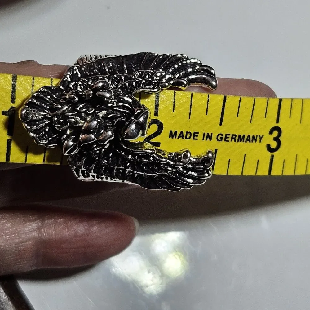 Hunting Eagle Ring Silver Tone Flying Eagle Punk Ring Size 10.25